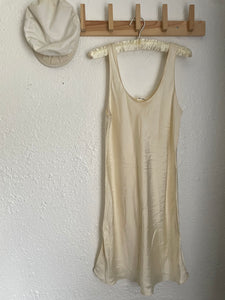 Vintage ivory silk mini dress