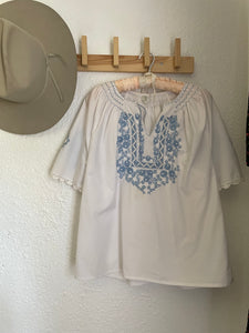 Vintage white embroidered top