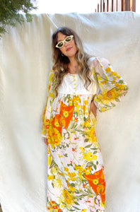 Vintage 70s floral maxi dress