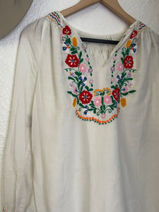 Vintage floral peasant long sleeve top
