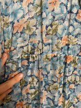 Load image into Gallery viewer, Vintage blue  floral dress
