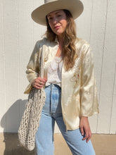 Load image into Gallery viewer, Vintage 1940s embroidered brocade jacket-Ivory
