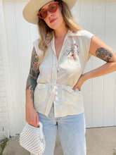 Load image into Gallery viewer, Vintage silk embroidered blouse

