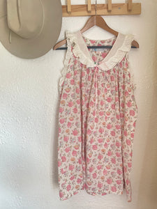 Vintage pink floral mini dress