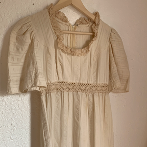 Vintage beige cotton maxi dress