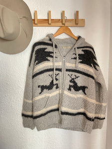 Vintage hand knit wool jacket