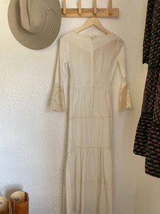 Vintage white gauze maxi dress