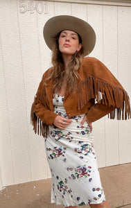 Vintage cropped fringe jacket