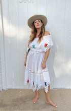 Load image into Gallery viewer, Vintage embroidered  off the shoulder dress
