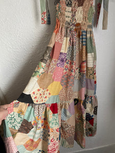 Signature Collection- tie strap quilt dress