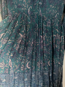 Vintage silk block print dress