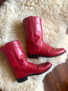 Vintage cherry red Justin boots