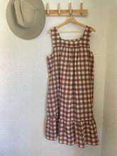 Load image into Gallery viewer, Vintage brown gingham dress
