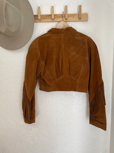 Vintage cropped fringe jacket