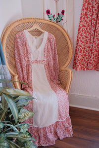 Vintage pink romantic floral dress