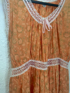 Vintage orange floral lace dress
