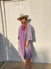 Load image into Gallery viewer, Vintage purple  zip kaftan dress
