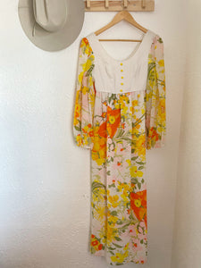 Vintage 70s floral maxi dress